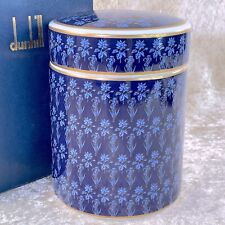 Dunhill Cigar Case Cigarette Jar Box Tobacco Blue Porcelain Flower with Box picture