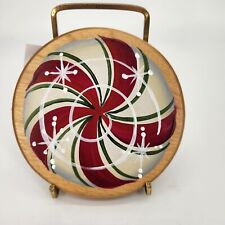 Longaberger 2007 Peppermint Stripe Hand Painted Lid by Basket Accessories 4.5