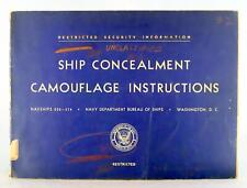 Navy Dept Bu Ship 1953 Ship Concealment Camouflage Instructions Navships 250-374 picture