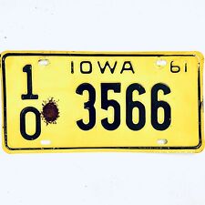 1961 United States Iowa Buchanan County Passenger License Plate 10 3566 picture