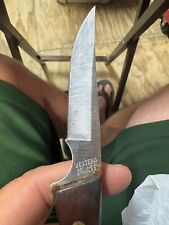 Vintage Western Wb1 Fixed Blade Knife And Sheath picture