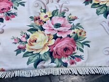 1930's Fabulous Shabby Chic Lg Bed PILLOW COVER Fringe Barkcloth Vintage Fabric picture