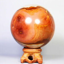 1.16lb Beautiful Natural Ocean Jasper Agate Crystal Sphere Ball Madagascar Stand picture