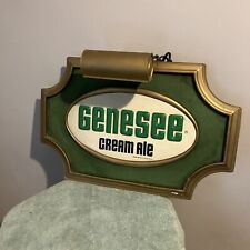Vintage Genesee Cream Ale Green, Black & Gold Plastic Bar Sign Light. picture