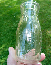 1930's BLAKE'S CREAMERY 7 Manchester, NH Embossed Half Pint Milk Bottle Vintage picture