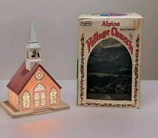 Vintage 1960s Regency Electric Light Up Alpine Village Church WORKS In Box picture