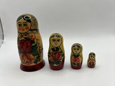 Vintage Russian Nesting Dolls Set of 4 Authentic With Label picture