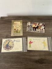Lot Of 4 Antique Postcards.  Spring, Humor, New Year, Help Wanted picture