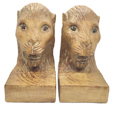 Big 10 lb Gothic Old World Vintage Pair Lion Bookends Heavy Large Designer Repro picture