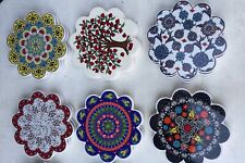 Vintage Style Trivet Set Of 6, Turkish & Moroccan Ceramic Trivet Set , Gift Her picture