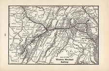 1913 Western Maryland  Railway Vintage Western Maryland Railroad  Map  1700 picture