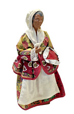 Beautiful Santon Doll Yolande Woman with Pizza, From France Terra Cotta App 10