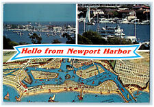 1981 Hello From Newport Harbor Orange County California CA Multiview Postcard picture