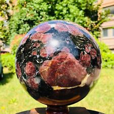 12.47LB Large Natural Garnet Sphere Crystal Firework Stone Ball Reiki Healing picture