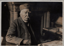 France, Portrait of Georges Clemenceau at home, Vintage press silver print, cir picture