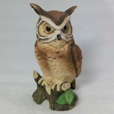 Vintage Lefton Porcelain Great Horned Owl Figurine #02727 Hand Painted picture