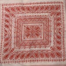 Vintage Red & White Paisley Sheer Cotton Poly Voile Fabric 4+ Yards picture
