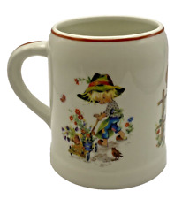 Vintage KK Germany Child's Porcelain Mug Stein Cup Playing in the Garden picture
