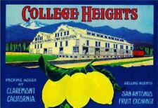 College Heights Brand Claremont California Retro Lemon Crate Label Print 8x11.5 picture
