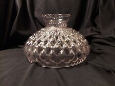 Antique Pink Princess Feather Pattern Glass Kerosene Oil Lamp Top Shade READ picture