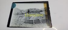 G37 GLASS Slide or Negative MAN IN SUIT AND HAT LOOKING DOWN INTO CANYON picture