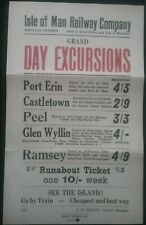 ISLE OF MAN RAILWAY COMPANY DOUGLAS STATION , OLD TRAIN POSTER 1958 picture