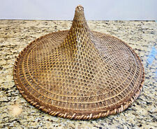 Vintage LARGE Vietnamese Oriental Chinese Straw Rice Paddy Hat Wall Decor picture