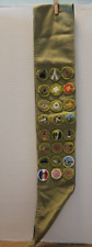 BOY SCOUTS OF AMERICA Vintage Sash with 24 Merit Badges picture