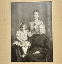 Antique Cabinet Card Photo 3 Generation Family Portrait Formal Victorian 1800’s picture