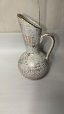 Royal Haeger Gold Tweed Pitcher / Vase With Handle 9