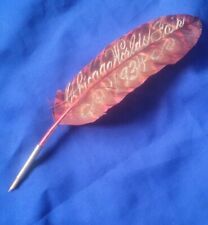 Rare Antique Vtg 1934 Chicago WORLDS FAIR Quill Feather Writing Pen picture