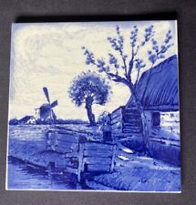 Regina Delft Windmill Blue Tile Hand painted in Holland picture