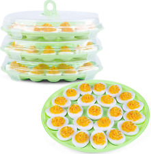 3PCS Deviled Egg Platter and Carrier with Lid - 66 Egg picture
