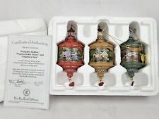 Charles Wysocki Peppercricket Grove Ornaments Set of 3 Porcelain Bradford 1999 picture