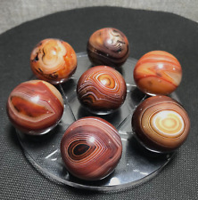 384g 7PCS Madagascar Crazy Lace Silk Banded Agate ball reiki healing +base 401 picture