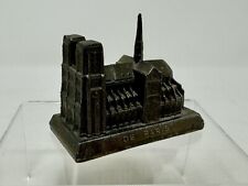 Vintage Miniature Metal Notre Dame De Paris Cathedral Church Souvenir Figurine picture
