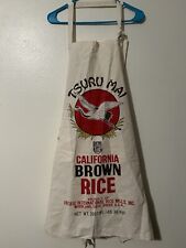 Vintage Rice Sack Apron TSURU MAI Crane Hawaii California Brown Rice picture