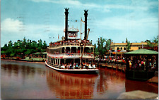 Disneyland California CA Mark Twain Boat Frontierland Vintage C. 1958 Postcard picture