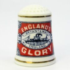 FINE PORCELAIN THIMBLE 'ENGLAND'S GLORY, BRYANT & MAY' BY FRANKLIN (TM226) picture