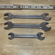 Indestro Open End Metric Wrench 3pc lot USA 41011 41617 41819 Tools VINTAGE picture