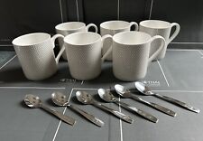 6 BRITISH AIRWAY FIRST CLASS WILLIAM EDWARDS MUGS AND TEA SPOONS picture