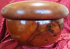 ANTIQUE HAWAIIAN HAWAII LARGE KOU WOOD CALABASH W/ LID OR SERVING TRAY, BY HAND picture