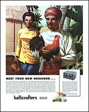 1944 Indonesia Java island rooster Hallicrafters radio vintage art print ad L81 picture