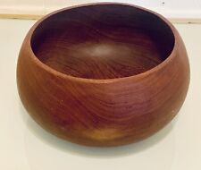 One Family 1920’s Large Antique Teak Bowl Treen 10.5 x 5 No Chips Cracks Repairs picture