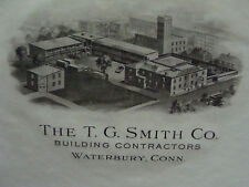 orig 1940s Printing example Photogravure Letterhead: THE T.G. SMITH contractors picture