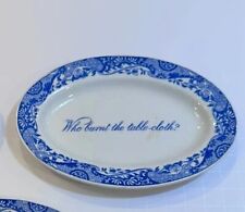 Vintage Copeland Spode’s Italian Who Burnt The Tablecloth Trinket Dish Blue picture