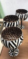Vintage Cool-Ade Wine Glass Hand painted Signed Zebra SET OF THREE picture