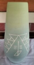 Vintage Sioux Pottery South Dakota Vase by Kate Dismounts Lime Green 10
