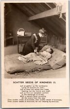 RPPC Scatter Seeds of Kindness 1 Woman Helps Sick Child Bamforth Postcard E30 picture
