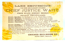 Chicago Excursion Co Steamer Chief Justice Waite & Ivanhoe Royal Standard GB picture